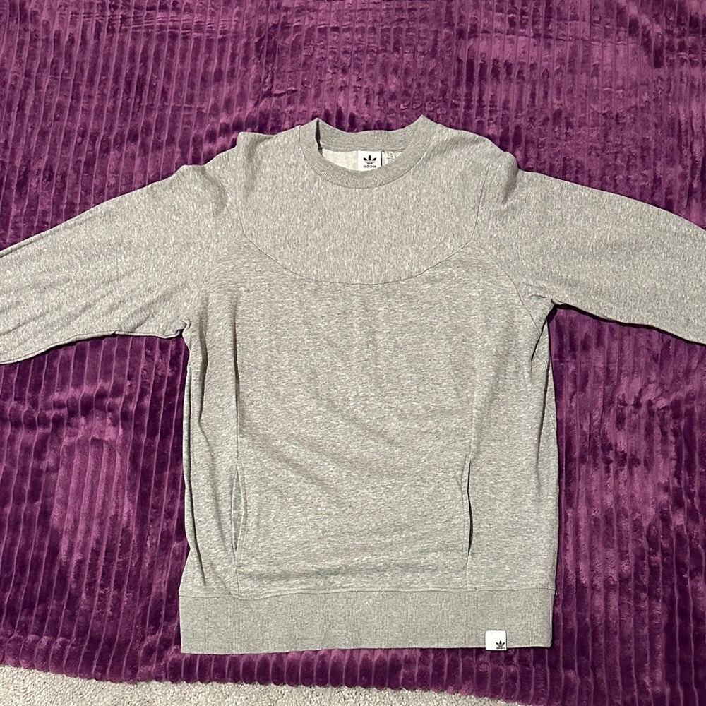 Adidas Men's Gray Crewneck Sweater
